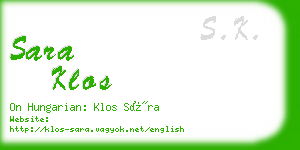 sara klos business card